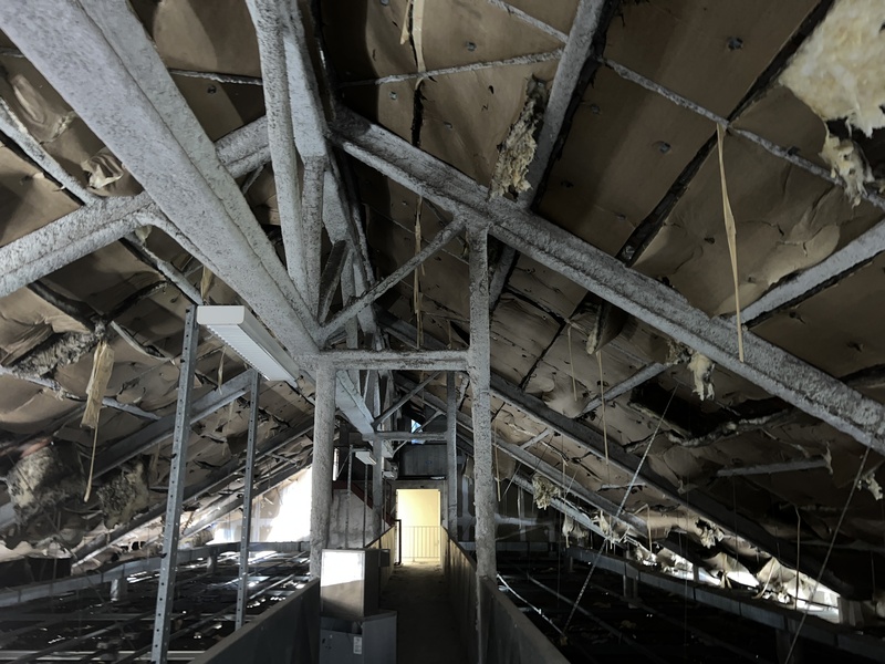 Charpente métallique du bâtiment 043, caserne Damesme, auscultée lors du diagnostic structurel réalisé par CIDECO