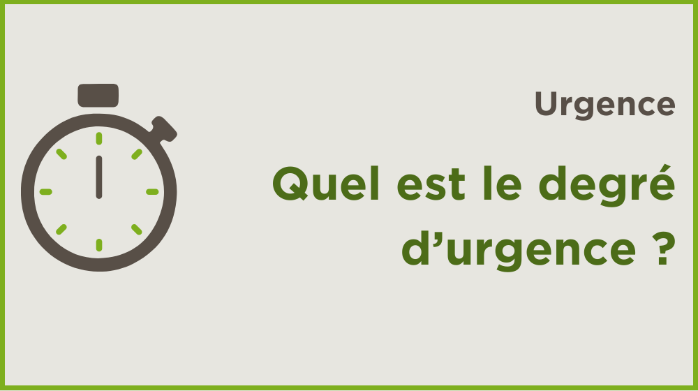Quel est le degré d'urgence ?